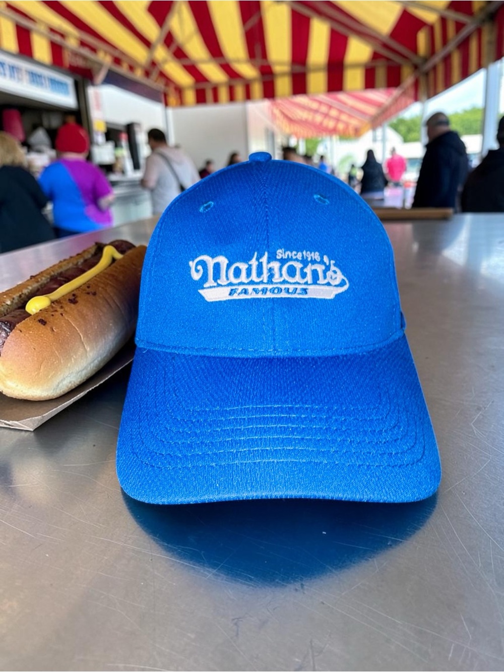 Nathan's Famous Hot Dog Since 1916 New York Mets Hat Adjustable EUC
